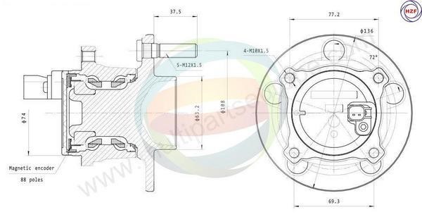 Odm-multiparts 70-150025 Wheel bearing kit 70150025
