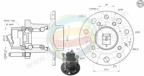 Odm-multiparts 70-230013 Wheel bearing kit 70230013