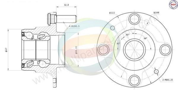 Odm-multiparts 70-080069 Wheel bearing kit 70080069