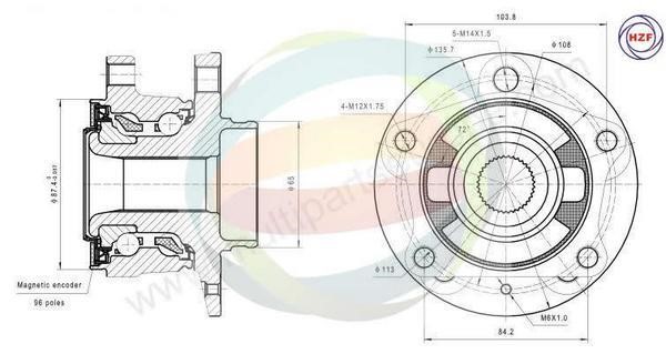 Odm-multiparts 70-150032 Wheel bearing kit 70150032