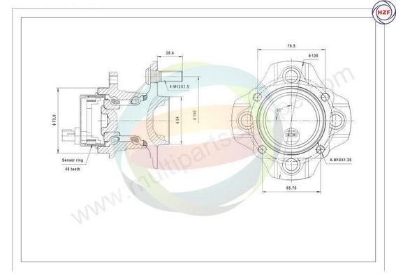 Odm-multiparts 70-090107 Wheel bearing kit 70090107