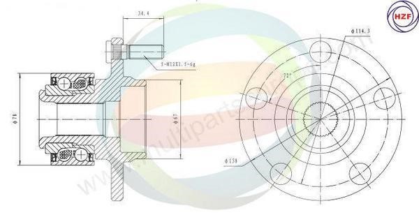 Odm-multiparts 70-050036 Wheel bearing kit 70050036