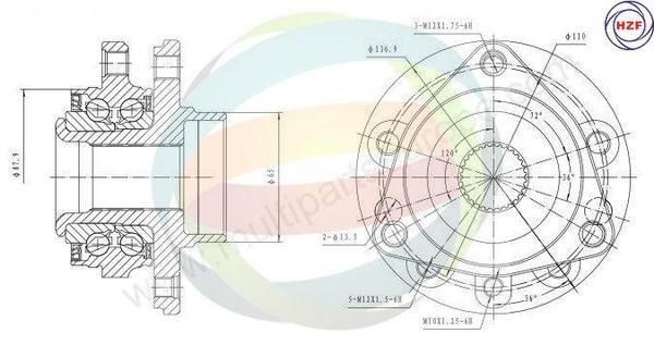 Odm-multiparts 70-250011 Wheel bearing kit 70250011