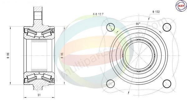 Odm-multiparts 70-090091 Wheel bearing kit 70090091