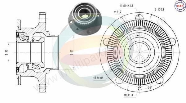 Odm-multiparts 70-210035 Wheel bearing kit 70210035
