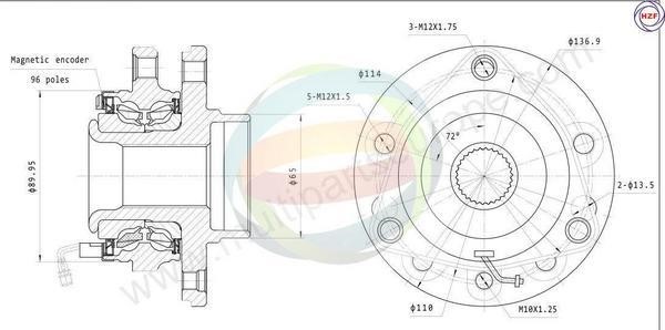 Odm-multiparts 70-230032 Wheel bearing kit 70230032