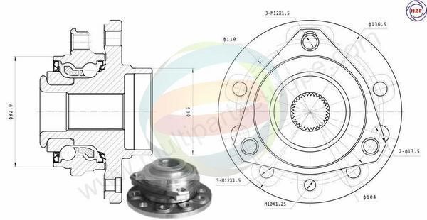 Odm-multiparts 70-230062 Wheel bearing kit 70230062