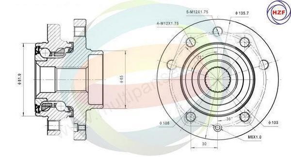Odm-multiparts 70-150033 Wheel bearing kit 70150033
