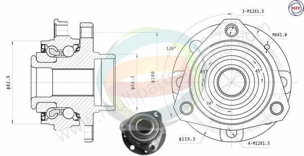 Odm-multiparts 70-230063 Wheel bearing kit 70230063