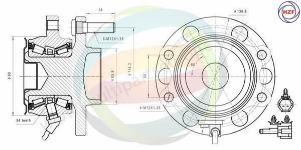 Odm-multiparts 70-060008 Wheel bearing kit 70060008