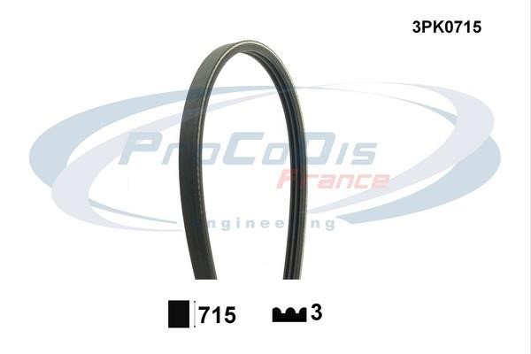 Procodis France 3PK0715 V-ribbed belt 3PK715 3PK0715