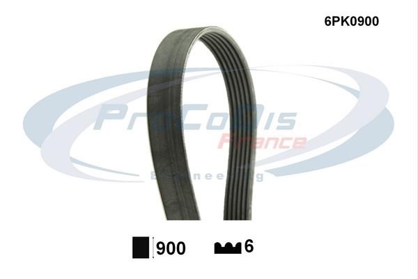 Procodis France 6PK0900 V-ribbed belt 6PK900 6PK0900