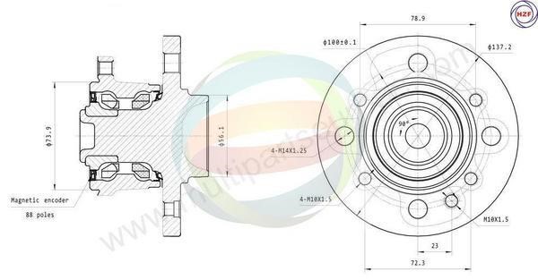 Odm-multiparts 70-340053 Wheel bearing kit 70340053