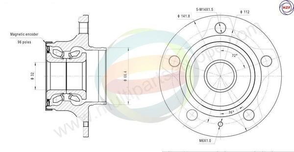 Odm-multiparts 70-210067 Wheel bearing kit 70210067
