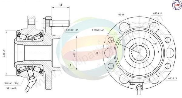 Odm-multiparts 70-060009 Wheel bearing kit 70060009
