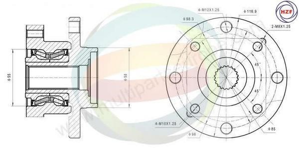 Odm-multiparts 70-350075 Wheel bearing kit 70350075