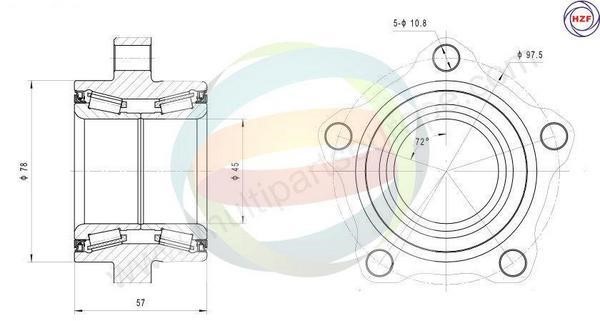 Odm-multiparts 70-010077 Wheel bearing kit 70010077