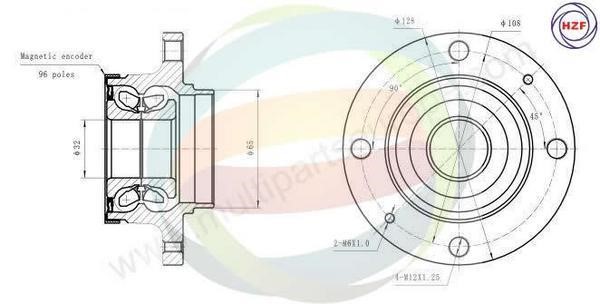Odm-multiparts 70-160055 Wheel bearing kit 70160055