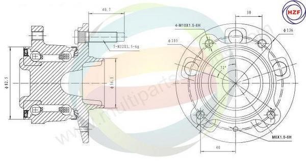 Odm-multiparts 70-230016 Wheel bearing kit 70230016