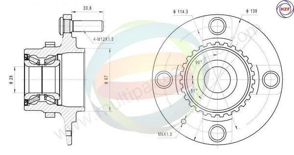 Odm-multiparts 70-080018 Wheel bearing kit 70080018