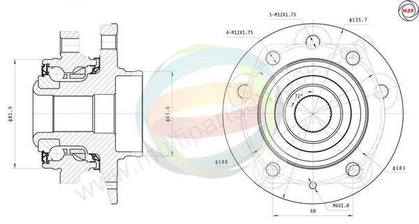 Odm-multiparts 70-150010 Wheel bearing kit 70150010