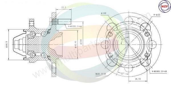 Odm-multiparts 70-080050 Wheel bearing kit 70080050