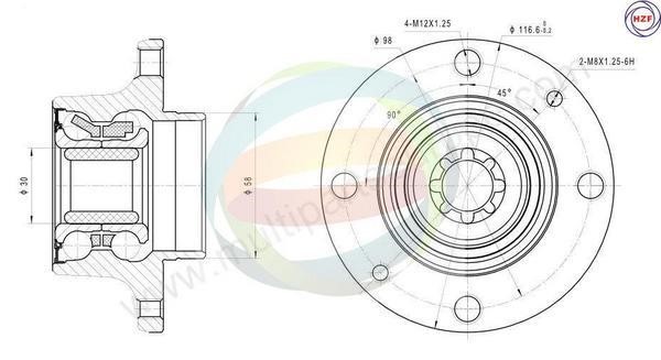 Odm-multiparts 70-350033 Wheel bearing kit 70350033