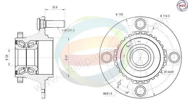 Odm-multiparts 70-080029 Wheel bearing kit 70080029