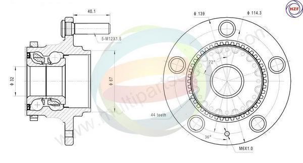 Odm-multiparts 70-080010 Wheel bearing kit 70080010