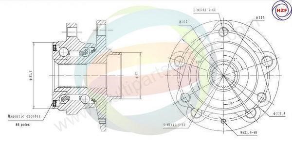 Odm-multiparts 70-210064 Wheel bearing kit 70210064