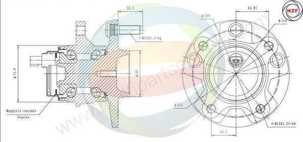 Odm-multiparts 70-090003 Wheel bearing kit 70090003