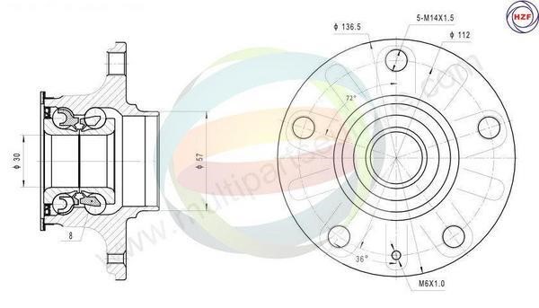 Odm-multiparts 70-210039 Wheel bearing kit 70210039