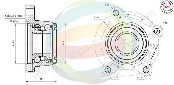 Odm-multiparts 70-090101 Wheel bearing kit 70090101