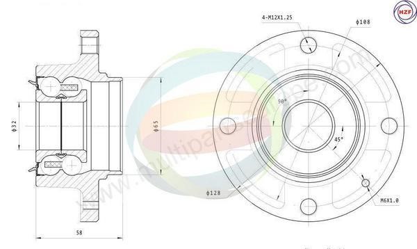 Odm-multiparts 70-160040 Wheel bearing kit 70160040