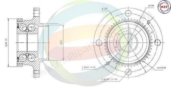 Odm-multiparts 70-160039 Wheel bearing kit 70160039