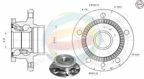 Odm-multiparts 70-230001 Wheel bearing kit 70230001