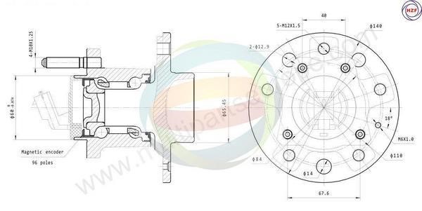 Odm-multiparts 70-230050 Wheel bearing kit 70230050