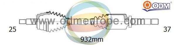 Odm-multiparts 18-162900 Drive shaft 18162900