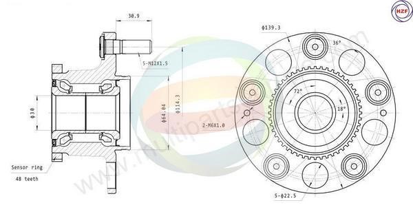 Odm-multiparts 70-040053 Wheel bearing kit 70040053