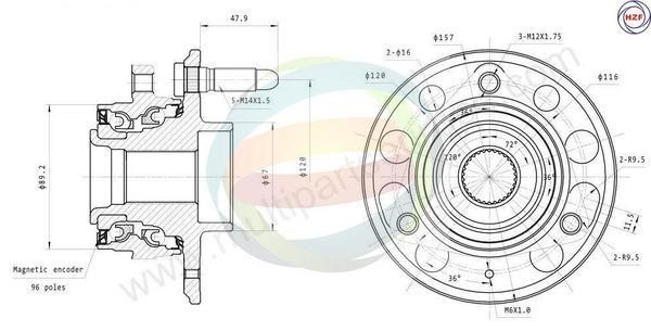 Odm-multiparts 70-230027 Wheel bearing kit 70230027