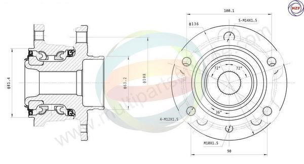 Odm-multiparts 70-150036 Wheel bearing kit 70150036