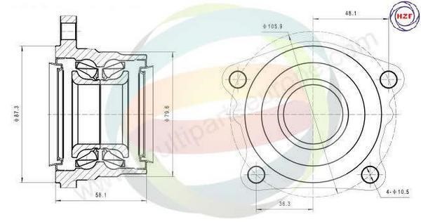 Odm-multiparts 70-090031 Wheel bearing kit 70090031
