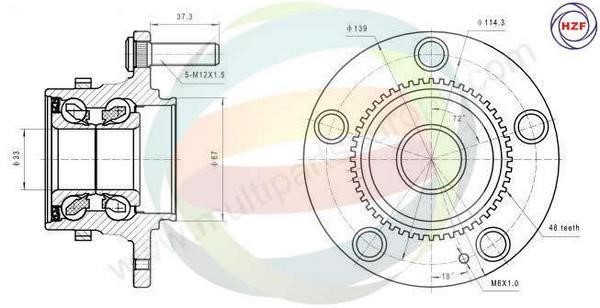 Odm-multiparts 70-080048 Wheel bearing kit 70080048