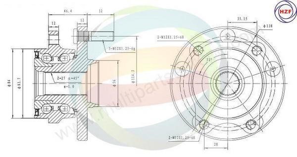 Odm-multiparts 70-300047 Wheel bearing kit 70300047