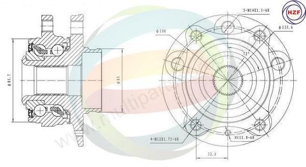 Odm-multiparts 70-150030 Wheel bearing kit 70150030