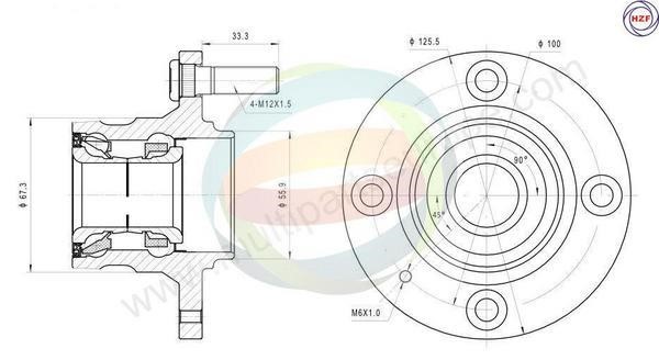 Odm-multiparts 70-080058 Wheel bearing kit 70080058