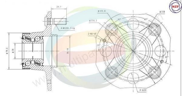 Odm-multiparts 70-040038 Wheel bearing kit 70040038