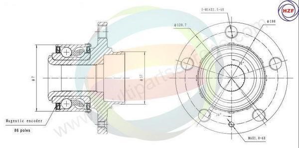 Odm-multiparts 70-210079 Wheel bearing kit 70210079