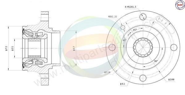 Odm-multiparts 70-340001 Wheel bearing kit 70340001
