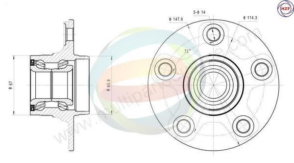 Odm-multiparts 70-060046 Wheel bearing kit 70060046